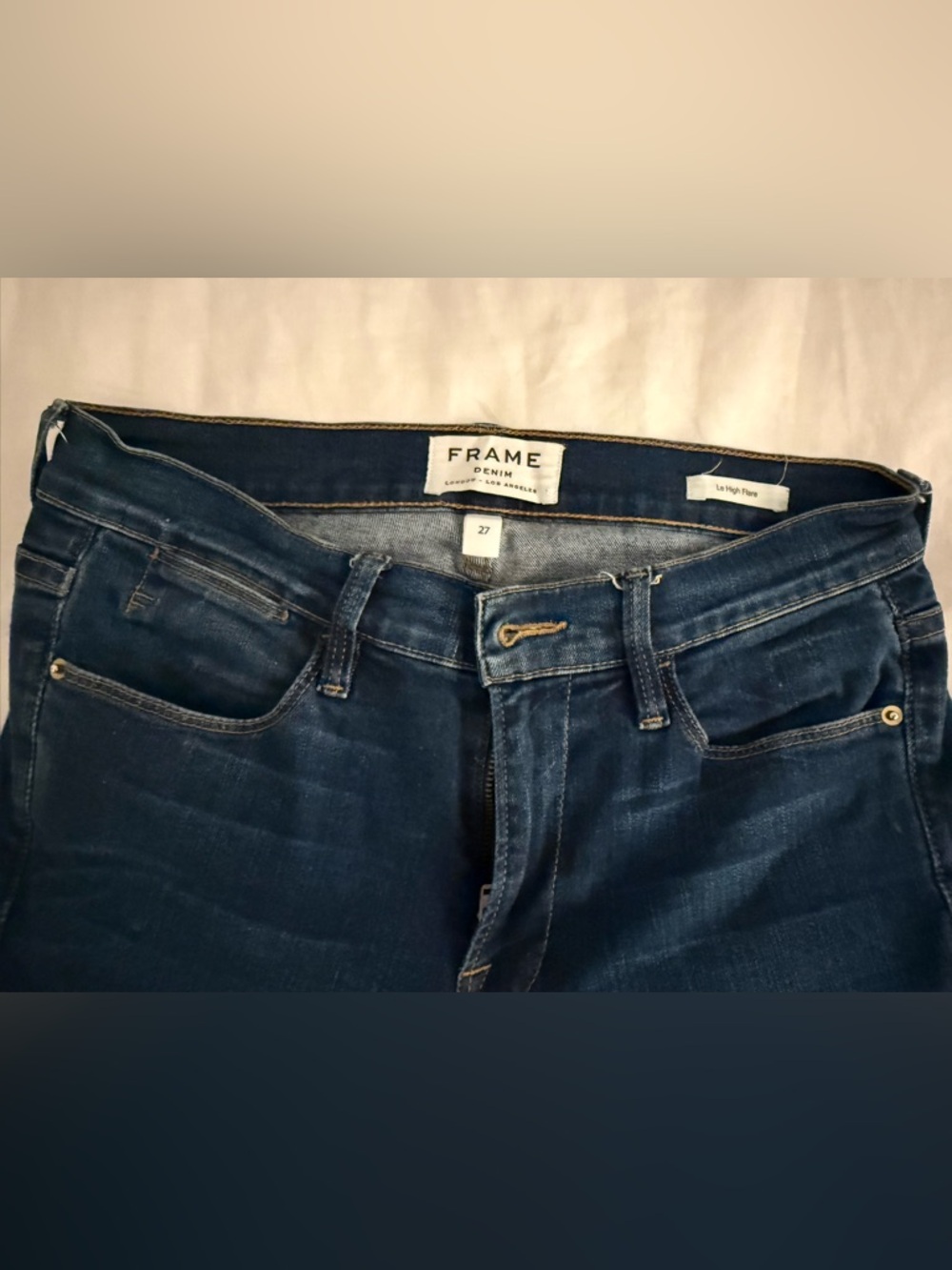 Frame Denim Dark Blue Le High Flare Jeans
